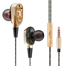 Fashion Double Unit Drive In Ear Wired Earphone Stereo Bass Subwoofer Headset for phone DJ mp3 Sport Earphones Headset Earbuds 2024 - buy cheap