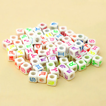 Handmade/Square/Round Alphabet Letter Acrylic Cube round flat DIY beads for Child Fashion Jewelry Making Loom Band Bracelets 2024 - buy cheap