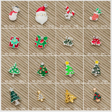 100 Uds aleación manicura artística decoración 3d encanto brillo Navidad diseño de herramientas de uñas del árbol de Navidad/Bell/Santa Claus 2024 - compra barato