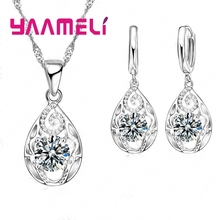 Elegant Drop shape Jewelry Set For Women Girls 925 Sterling Silver Accessories Wedding Engagement Anniversary Present For Bridal 2024 - buy cheap