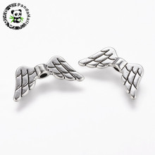 20pcs Tibetan Style Alloy Metal Angel Wing Bead Spacer Antique Silver Color 9x20x3mm Hole: 2mm 2024 - buy cheap