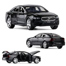 2019 New 1/32  S90  Diecast Model Car Toys With Light  Sound Pull Back For Kids Boy Gifts Collection  V022 2024 - buy cheap