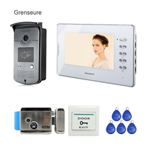 FREE SHIPPING NEW 7" Video Door Phone Intercom System + 1 White Monitor + 1 RFID Access Doorbell Camera + Electric Lock In Stock 2024 - buy cheap