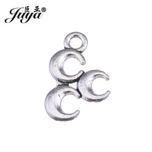 JUYA Moon Shape Pendant for Jewelry Making 15.5x10mm 75pcs Ancient Silver Plated High Quality Matel Women Necklace Crafts AO0533 2024 - buy cheap