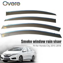 Overe 4Pcs/1Set Smoke Window Rain Visor For Honda City 2015 2016 2017 2018 Styling ABS Awnings Shelters Guard Accessories 2024 - buy cheap