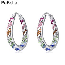 BeBella chic colorful water drop earrings with Czech crystals setting fashion jewelry for women girl wedding birthday gift 2024 - buy cheap