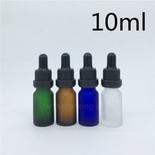 Travel Bottle 10ml Amber Green Blue Transparent Frosted Glass Essential Oil bottle,10cc Tamper Evident Dropper Bottle 200pcs/lot 2024 - buy cheap