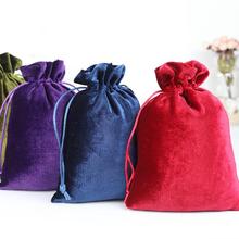 10pcs/lot High Quality 2022 New Year Christmas Soft Silk Velvet Bags Drawstring Pouches For Wedding Jewelry Gift Packaging Bag 2024 - buy cheap