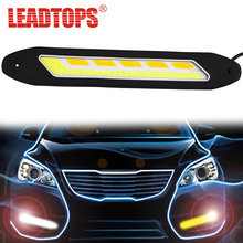 LEADTOPS 2PCS Flexible Side Turn Signals Light Waterproof Car Styling COB LED Daytime Running Lights DRL Fog Lights BG 2024 - buy cheap