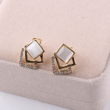 JIOFREE Fashion High Quality Square Shape Opal Rhinestone Clip on Earrings Without Piercing for Women Party Luxury Jewelry 2024 - buy cheap