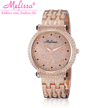 Melissa Lady-reloj de cuarzo japonés para mujer, pulsera fina de acero con estrás de lujo, regalo de cumpleaños 2024 - compra barato