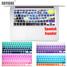 Spanish Colorful keyboard Protective Film For Mac Book pro 13air 15 Retina A1466 A1502A1398A1278 EU Silicone Keyboard Cover Skin 2024 - buy cheap