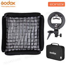 Godox 24*24inch 60 * 60cm Honeycomb Grid Softbox + S type Bracket Mount Bowens Mount Kit for Canon Nikon Speedlite Flash Softbox 2024 - buy cheap
