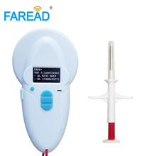 Free Shipping sample 1x microchip syringe+RFID Bluetooth-compatible scanner 134.2/125kHz FDX-A/FDX-B RFID Pets glass tag Reader 2024 - buy cheap