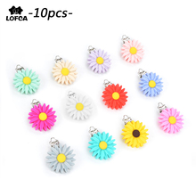Silicone Daisy Pacifier Clip Flower Silicone Beads Teething Soother Holder Teether DIY Baby Feeding Accessories Tools 10pcs/lot 2024 - buy cheap