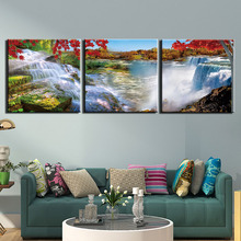 Картина на холсте с изображением пейзажа, современные принты жикле, 3 предмета, художественное оформление для домашнего декора, в рамке, готовая к висению 2024 - купить недорого