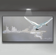 Hand painted oil painting modern simple decorative painting high quality abstract painting swan living room hotel painting 2024 - buy cheap