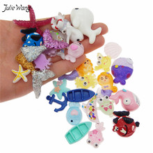 Julie Wang 30pcs/lot Cute Mixed Sea Theme Resin Charms Starfish Ocean Animal Cartoon Pendants For Jewelry Making Home Decor 2024 - buy cheap