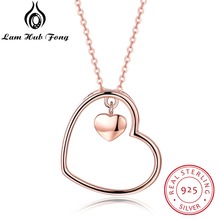 925 Sterling Silver Fine Jewelry Necklaces & Pendants Romantic Gold Chain Necklace heart Shape Gift For Women (Lam Hub Fong) 2024 - buy cheap