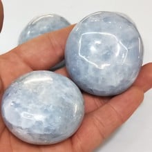 DHXYZB 2pcs Natural blue celestite palm raw stone Gemstone Ornament Massage Quartz crystals Stones minerals reiki healing De 2024 - buy cheap