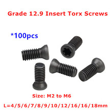 Parafusos torx de inserção em liga de aço, m2, 5, m3, m4, m5, m6, 100, substituição de inserções de carboneto, barra de corte, ferramenta de torno cnc, parafuso com 12.9 peças 2024 - compre barato