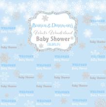 custom Blue Winter Wonderland Snowflake Baby Shower backdrop  High quality Computer print party photo studio background 2024 - buy cheap