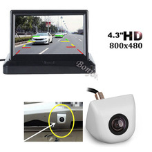 Car Parking camera backup Auto rearview cam with 4.3 inch 800 x 480  Screen Folding TFT LCD Monitor Screen System 2024 - buy cheap