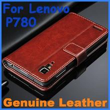 Genuine Leather Case High Quality For Lenovo P780 Leather Case Flip Cover for Lenovo P 780 Case Business Wallet Style Cover 2024 - buy cheap