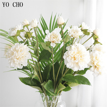Yo cho artificial peônia flor 3 cabeça paeonia lactiflora branco emulação flor decoração do casamento escritório decoração de casa seda falso flor 2024 - compre barato