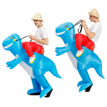 Kids Dinosaur Inflatable costume Adult Anime Blue dinosaur T-REX cosplay clothes Halloween Costumes For Women men Party Jumpsuit 2024 - buy cheap