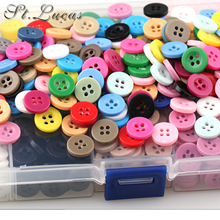 100pcs/lot Resin Sewing Button Round Four Holes 8.75mm( 0.34in) Dia accessory scrapbooking for child cloth Candy color 2024 - buy cheap