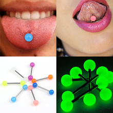 20pcs/lot Acrylic Tongue Piercing Barbell Bars Piercing Tongue Rings Luminous Punk Fashion Body Jewelry For Women Jewelry 2024 - buy cheap
