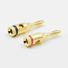 Conectores de Cable de altavoz, Terminal de soldadura libre para amplificador de altavoz, 2 uds., 1 par, 4mm, chapado en oro, Banana 2024 - compra barato