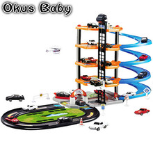 Mais novo diy pista de corrida de carro brinquedo 3d estacionamento montar ferroviário ferroviário carro brinquedo diy slot modelo brinquedo para crianças 2024 - compre barato