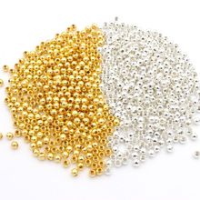 Cuentas espaciadoras sueltas de Metal de color dorado, 100 piezas, 4, 5, 6 y 8mm, para joyería, accesorios de fabricación Diy, suministro al por mayor 2024 - compra barato