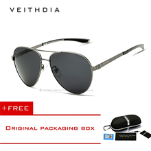Veithdia óculos de sol polarizado masculino, óculos de alumínio e magnésio 3801, proteção para os olhos espelhados 2024 - compre barato