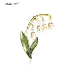 Madrry Elegant Enamel Flower Pendant Tassel Brooches Pins Gold Color Copper Metal Women Men's Party Weddings Bouquet Brooch Gift 2024 - buy cheap