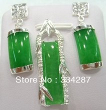 Maravilloso color plata verde jades sets de pendientes conjunto 2024 - compra barato