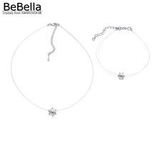 New round shape necklace and bracelet set Made with Swarovski Elements in for girlfriend's gift 2024 - buy cheap
