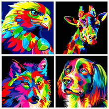 Animal de Color 5D DIY diamante pintura lobos y águilas perro jirafa decoración del hogar pintura 3d diamante del bordado de adhesivo de mosaico para la pared 2024 - compra barato