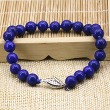 Original design charms 8mm natural lapis lazuli round stone jasper beads bracelet & bangle for women diy jewelry 7.5inch B3170 2024 - купить недорого