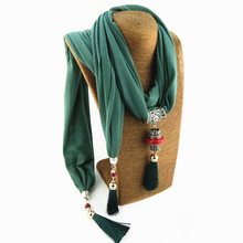 Pure color multi-color fashion tassel design scarf jewelry necklace pendant women's scarf free shipping 2024 - buy cheap