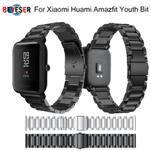 Pulseira de metal de substituição, pulseira para xiaomi huami amazfit bip s bit pace lite, pulseira inteligente para jovens, pulseira vestível 2024 - compre barato