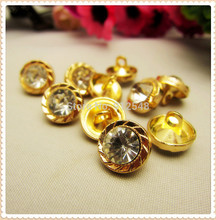 10 pces, 12mm botão do metal da cor do ouro com strass, acessórios clássicos do vestuário da forma materiais diy, jx8121 2024 - compre barato