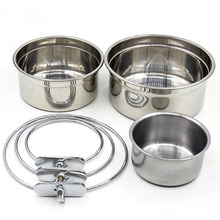 Stainless Steel Bird Feeder Bowl Hanging Cup Pet Bowl Container for Cage Supplies 2024 - buy cheap