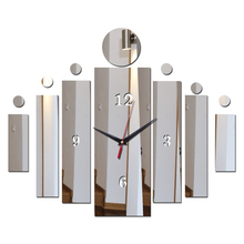 new hot arrival wall clock stickers home decoration acrylic diy Europe design mirror quartz needle watch sticker 2024 - buy cheap