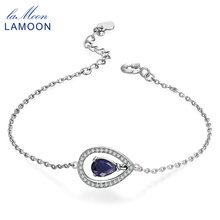 Lamoon-joias de safira s925 com pingente em prata esterlina 100%, joias finas de gotas de água azul real, joias com gema 925, hi036 2024 - compre barato
