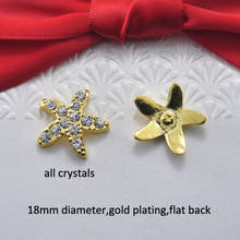 (S0564) 10pcs/lot,18mm diameter,starfish rhinestone embellishment,flat back,gold plating,pearl or crystal style,star shape 2024 - buy cheap