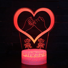 Lámpara LED de noche 3D con temática de manos, cambio de 7 colores, lámpara de ambiente táctil, regalo de Navidad, envío directo 2024 - compra barato