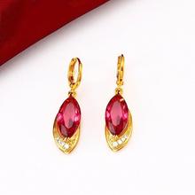 MxGxFam Horse Eye Mariquesa Red Drop Earrings Jewelry For Women 24 k Pure Gold color Lead and Nickel 2024 - buy cheap